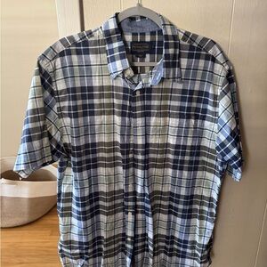 Pendleton Men's Navy and White Plaid Shirt